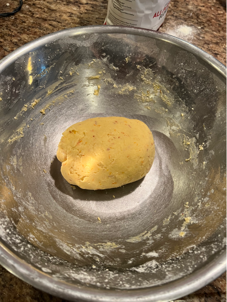 Dough formed nicely for the jam crostata.