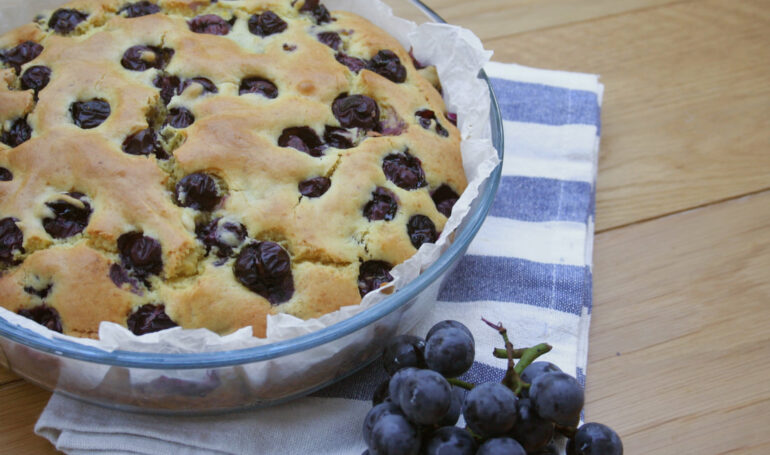 Grapes cake ready to be enjoyed.