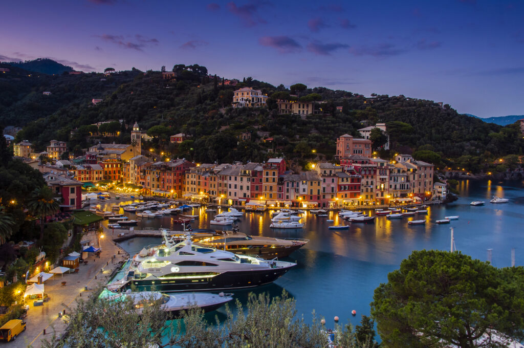 Portofino as seen at nighttime.