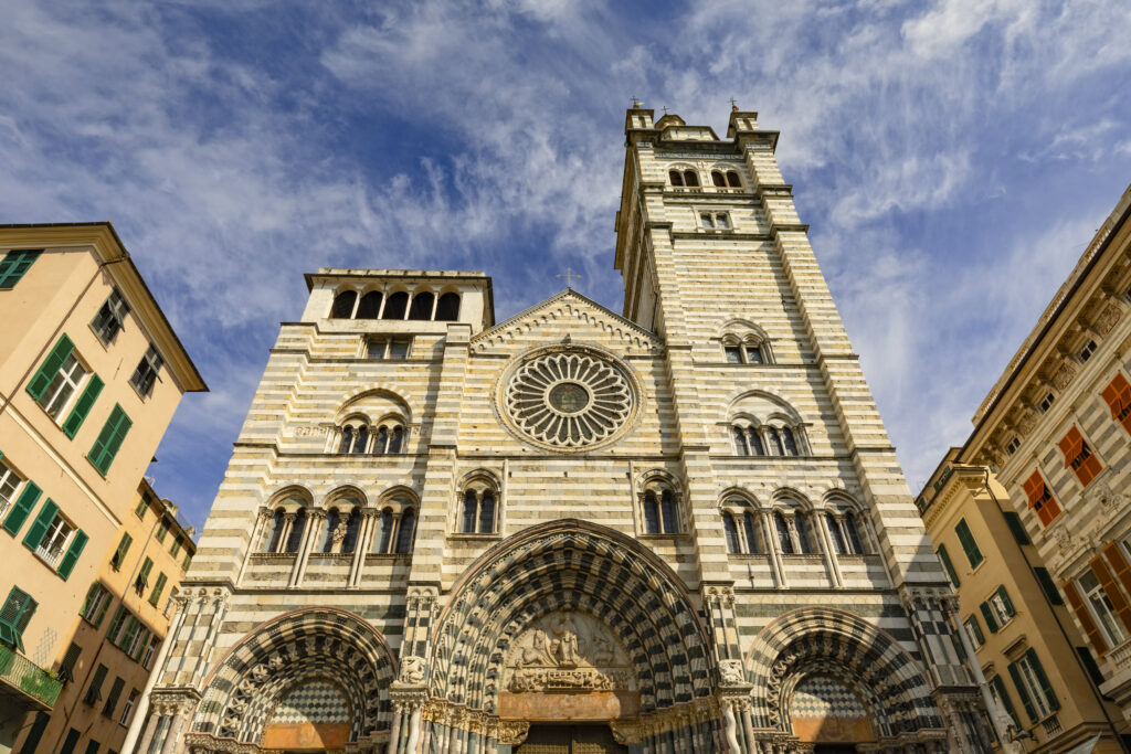 The majestic church of St. Lorenzo in Genova.