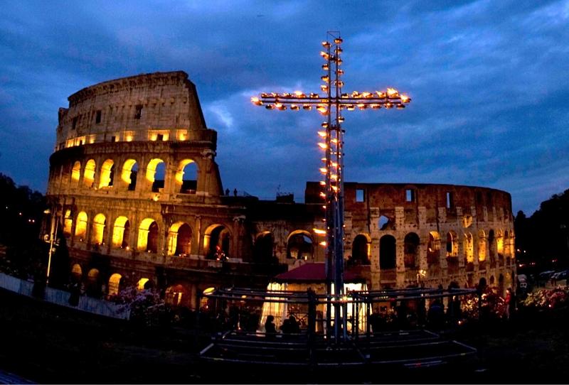 Easter in Rome means attending service of the Stations of the Cross by the Colosseum. 