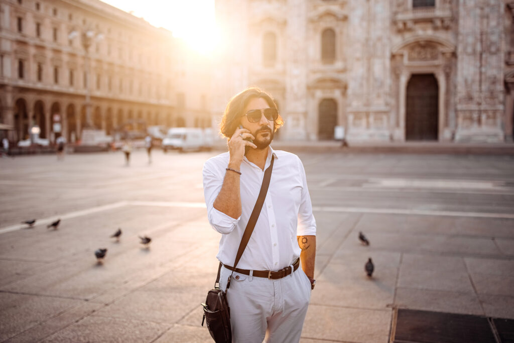 Welldressed man in Italy