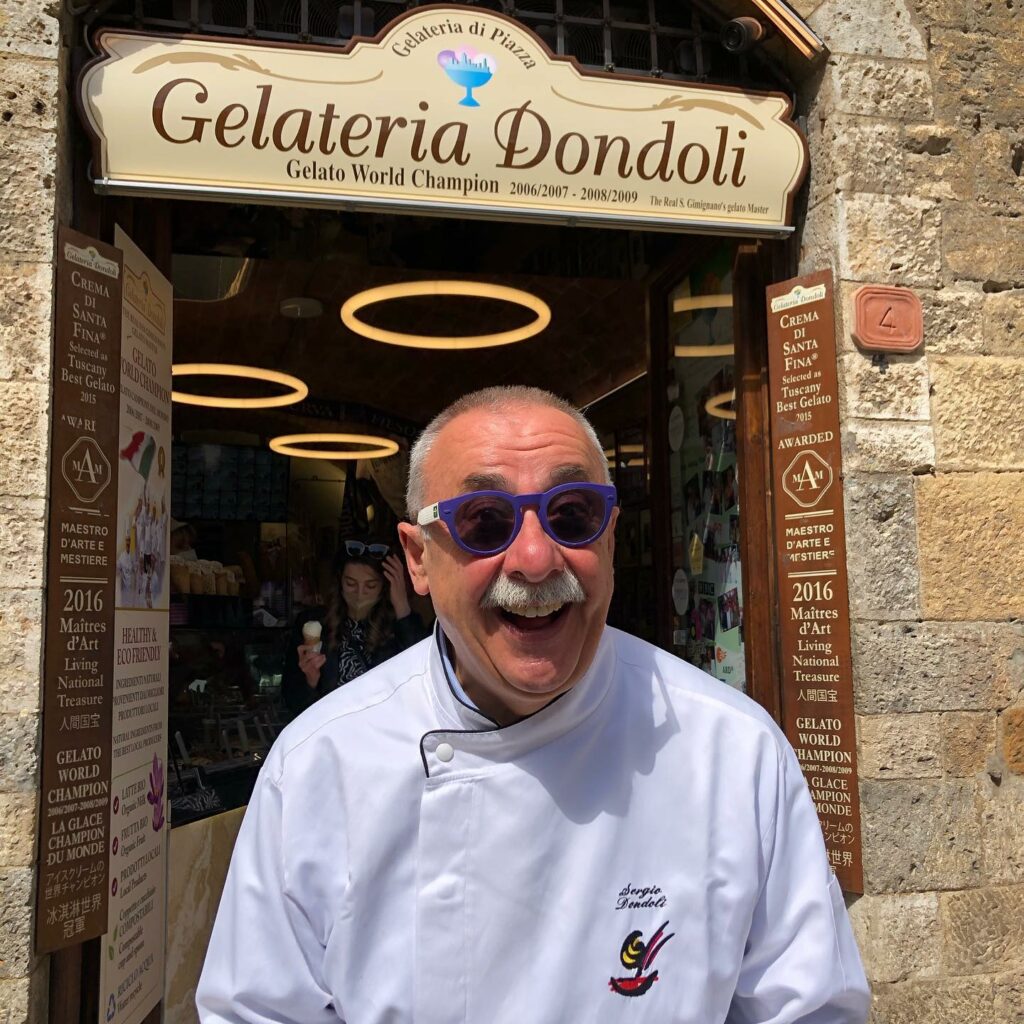 Sergio Dondoli outside his shop/