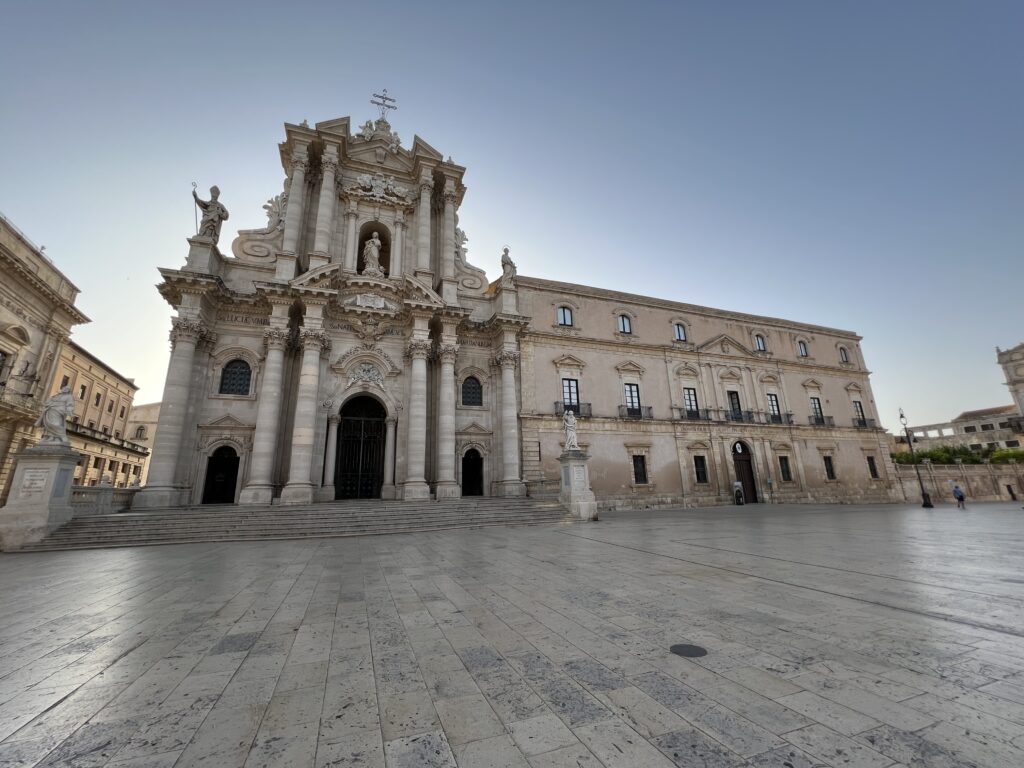 morning view of the duomo in Ortigia. One of Italy's Most Beautiful Churches.