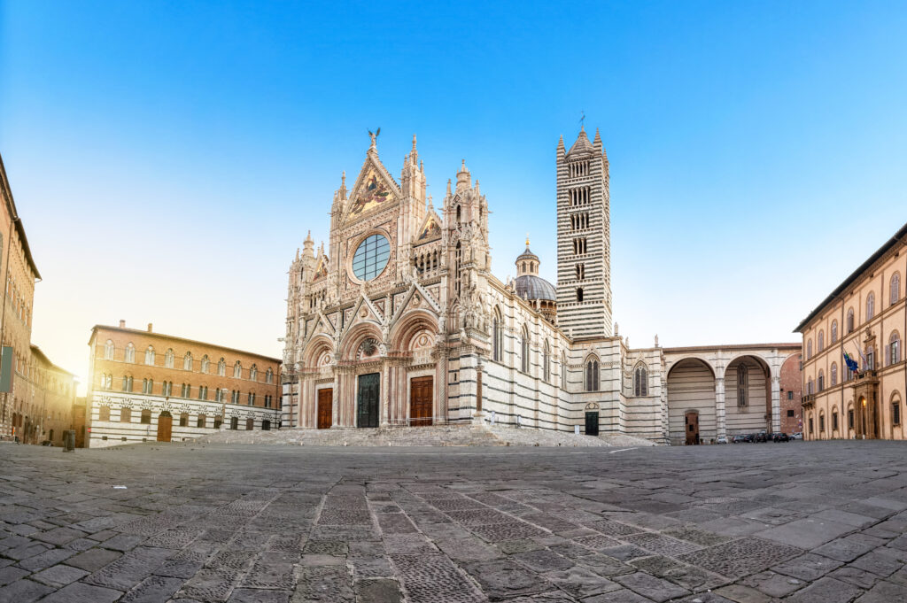 The duomo in siena at sunrise. 