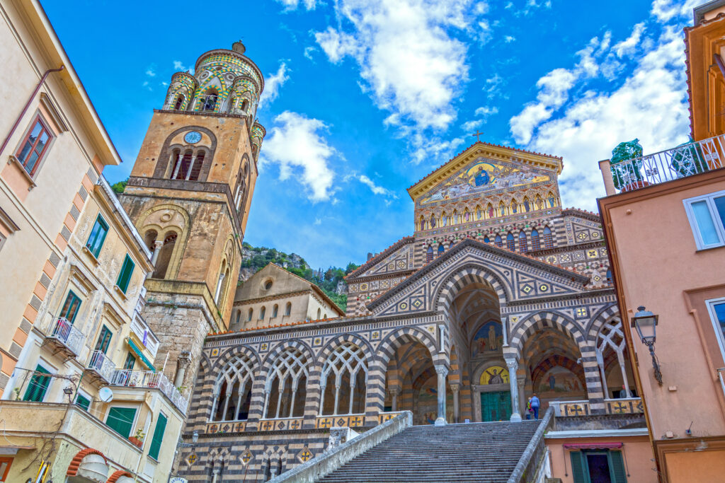 the famous duomo in Amalfi. One of Italy's Most Beautiful Churches.