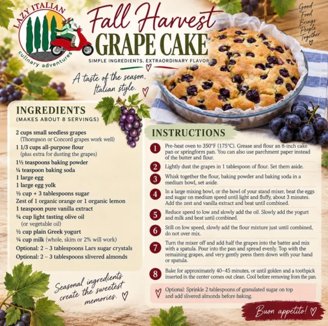 It’s harvest season in Italy, time to make a delicious fall harvest cake! Click on image to grab the recipe! 

 #recipeoftheday #recipe